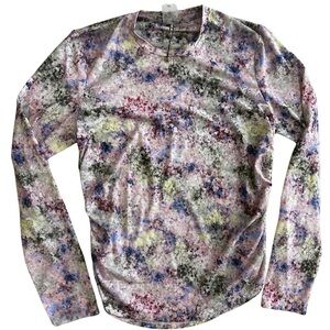 CALIA by Carrie Underwood “Eden” Print Ruched Long Sleeve Activewear Top Size M